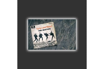 Lerretsbilde med LED-belysning - Vintage albumomslag med The Beatles i aksjon - Svart / Grå / Beige - Interiør - Maleri & posters - Lerretsbilder