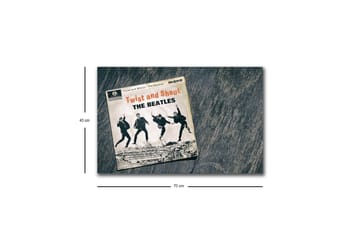 Lerretsbilde med LED-belysning - Vintage albumomslag med The Beatles i aksjon - Svart / Grå / Beige - Interiør - Maleri & posters - Lerretsbilder