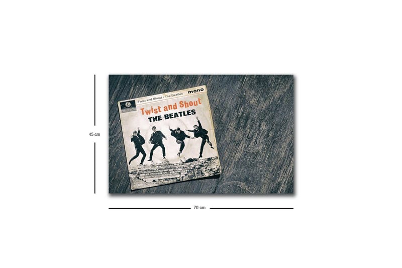 Lerretsbilde med LED-belysning - Vintage albumomslag med The Beatles i aksjon - Svart / Grå / Beige - Interiør - Maleri & posters - Lerretsbilder