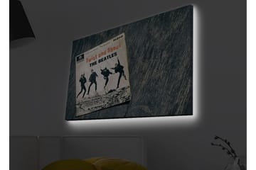 Lerretsbilde med LED-belysning - Vintage albumomslag med The Beatles i aksjon - Svart / Grå / Beige - Interiør - Maleri & posters - Lerretsbilder