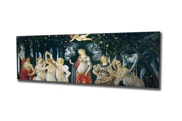 Lerretsbilde - Mytologisk scene med kvinnelige figurer i en frukthage - Grønn / Hudfarge / Rød - Interiør - Maleri & posters - Lerretsbilder