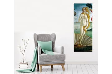 Lerretsbilde - Naken kvinne som står på et skjell ved sjøen - Lys blå / Hudfarget / Grønn - Interiør - Maleri & posters - Lerretsbilder