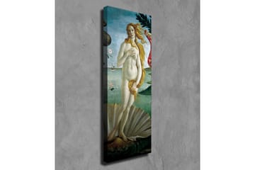 Lerretsbilde - Naken kvinne som står på et skjell ved sjøen - Lys blå / Hudfarget / Grønn - Interiør - Maleri & posters - Lerretsbilder