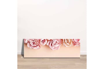 Lerretsbilde - Rosa roser i myke nyanser mot en lys bakgrunn - Lys rosa / Mørk rosa / Beige - Interiør - Maleri & posters - Lerretsbilder