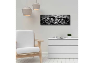 Lerretsbilde - Samling av båter i svart-hvitt - Svart / Grå / Hvit - Interiør - Maleri & posters - Lerretsbilder