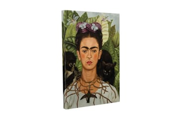 Lerretsbilde - Selvportrett med dyr og grøntområder i bakgrunnen - Grønn / Brun / Svart - Interiør - Maleri & posters - Lerretsbilder