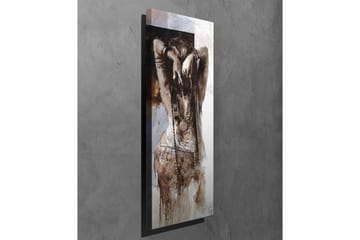 Lerretsbilde - Sensuell kvinne med oppsatt hår i en abstrakt komposisjon - Brun / Beige / Hvit - Interiør - Maleri & posters - Lerretsbilder