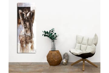 Lerretsbilde - Sensuell kvinne med oppsatt hår i en abstrakt komposisjon - Brun / Beige / Hvit - Interiør - Maleri & posters - Lerretsbilder