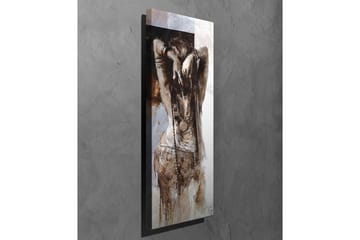 Lerretsbilde - Sensuell kvinne med oppsatt hår i en abstrakt komposisjon - Brun / Beige / Hvit - Interiør - Maleri & posters - Lerretsbilder