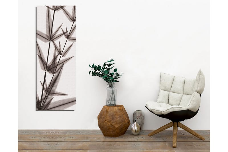 Lerretsbilde - Silhuett av bambusskudd i svart-hvitt - Svart / Grå / Hvit - Interiør - Maleri & posters - Lerretsbilder