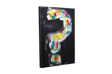 Lerretsbilde - Spørsmålstegn i fargerik stil - Svart / Hvit / Gul - Interiør - Maleri & posters - Lerretsbilder