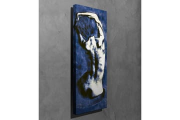 Lerretsbilde - Stilisert rygg av et nakent menneske i en elegant positur - Mørk blå / Hvit - Interiør - Maleri & posters - Lerretsbilder