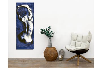Lerretsbilde - Stilisert rygg av et nakent menneske i en elegant positur - Mørk blå / Hvit - Interiør - Maleri & posters - Lerretsbilder