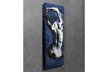 Lerretsbilde - Stilisert rygg av et nakent menneske i en elegant positur - Mørk blå / Hvit - Interiør - Maleri & posters - Lerretsbilder