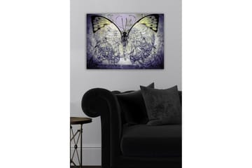 Lerretsbilde - Storslått sommerfugl med intrikate mønstre og detaljer - Lilla / Svart / Grønn - Interiør - Maleri & posters - Lerretsbilder