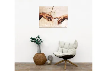 Lerretsbilde - To hender som rekker ut mot hverandre - Hudfarge / Beige / Hvit - Interiør - Maleri & posters - Lerretsbilder