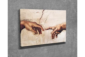 Lerretsbilde - To hender som rekker ut mot hverandre - Hudfarge / Beige / Hvit - Interiør - Maleri & posters - Lerretsbilder
