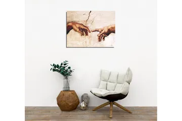 Lerretsbilde - To hender som rekker ut mot hverandre - Hudfarge / Beige / Hvit - Interiør - Maleri & posters - Lerretsbilder