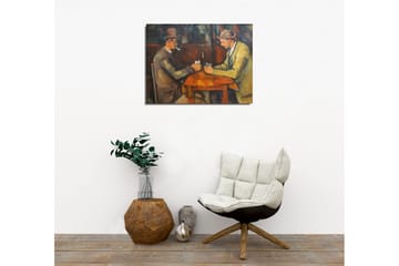 Lerretsbilde - To menn som spiller kort ved et bord - Mørk brun / Beige / Oransje - Interiør - Maleri & posters - Lerretsbilder