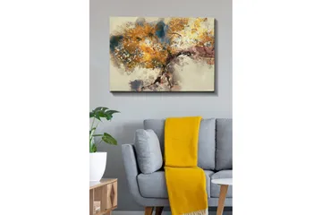 Lerretsbilde - Vakker trekrone med gyllent bladverk - Gull / Brun / Blå - Interiør - Maleri & posters - Lerretsbilder