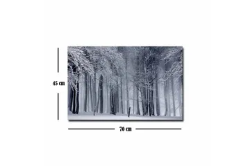 Lerretsbilde - Vinterskog med snødekte trær - Hvit / Grå / Svart - Interiør - Maleri & posters - Lerretsbilder