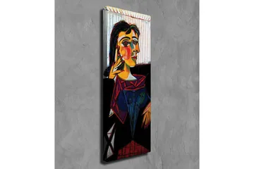 Lerretsbilde - Portrett av en kvinne med fargerike ansiktstrekk - Gul / Svart / Rød - Interiør - Maleri & posters - Lerretsbilder