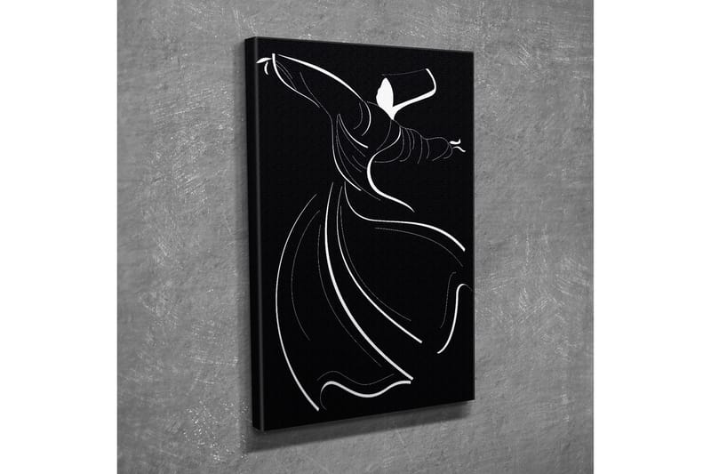 Lite lerretsbilde 30x40 cm - Dansende figur i abstrakt stil - Svart / Hvit - Interiør - Maleri & posters - Lerretsbilder