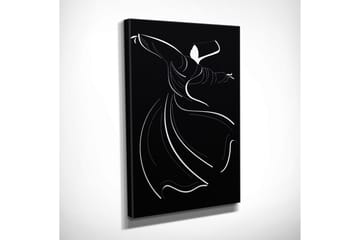 Lite lerretsbilde 30x40 cm - Dansende figur i abstrakt stil - Svart / Hvit - Interiør - Maleri & posters - Lerretsbilder