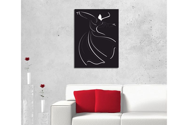 Lite lerretsbilde 30x40 cm - Dansende figur i abstrakt stil - Svart / Hvit - Interiør - Maleri & posters - Lerretsbilder