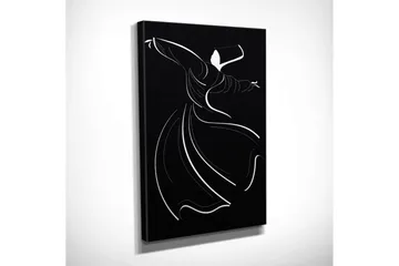 Lite lerretsbilde 30x40 cm - Dansende figur i abstrakt stil - Svart / Hvit - Interiør - Maleri & posters - Lerretsbilder