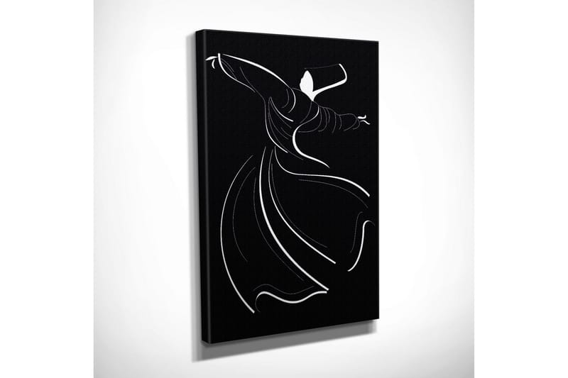 Lite lerretsbilde 30x40 cm - Dansende figur i abstrakt stil - Svart / Hvit - Interiør - Maleri & posters - Lerretsbilder