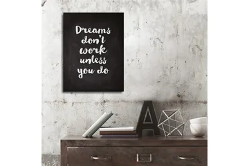 Lite lerretsbilde 30x40 cm - Inspirerende sitat i håndskrevet stil - Svart / Hvit - Interiør - Maleri & posters - Lerretsbilder