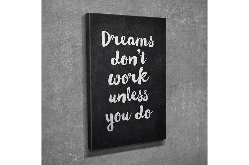 Lite lerretsbilde 30x40 cm - Inspirerende sitat i håndskrevet stil - Svart / Hvit - Interiør - Maleri & posters - Lerretsbilder