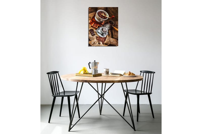 Lite lerretsbilde 30x40 cm - Kaffe- og sjokoladekomposisjon med ristede kaffebønner - Brun / Beige / Svart - Interiør - Maleri & posters - Lerretsbilder