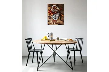 Lite lerretsbilde 30x40 cm - Kaffe- og sjokoladekomposisjon med ristede kaffebønner - Brun / Beige / Svart - Interiør - Maleri & posters - Lerretsbilder