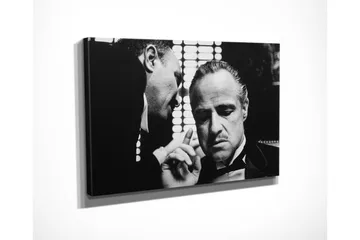 Lite lerretsbilde 40x30 cm - Intim samtale mellom to menn i dress - Svart / Hvit - Interiør - Maleri & posters - Lerretsbilder