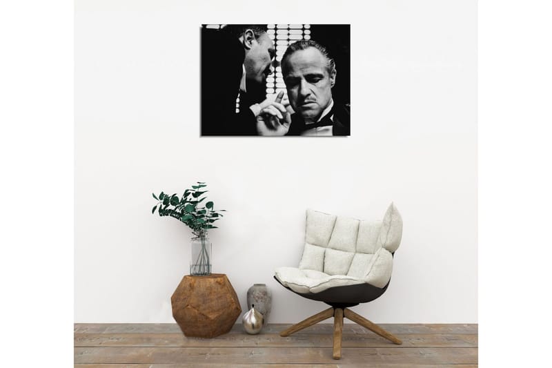 Lite lerretsbilde 40x30 cm - Intim samtale mellom to menn i dress - Svart / Hvit - Interiør - Maleri & posters - Lerretsbilder