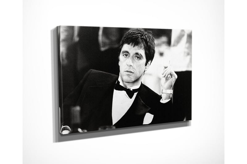 Lite lerretsbilde 40x30 cm - Portrett av en mann i smoking med en sigarett i hånden - Svart / Hvit - Interiør - Maleri & posters - Lerretsbilder