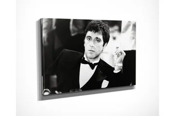 Lite lerretsbilde 40x30 cm - Portrett av en mann i smoking med en sigarett i hånden - Svart / Hvit - Interiør - Maleri & posters - Lerretsbilder