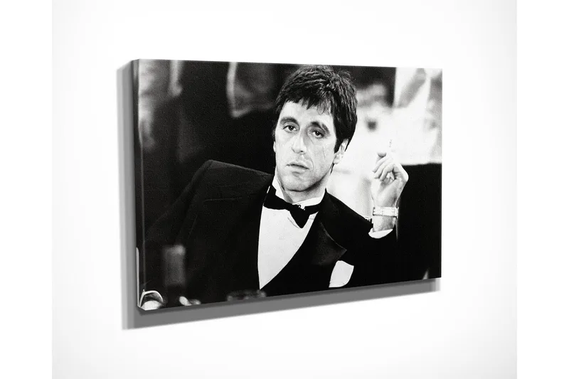Lite lerretsbilde 40x30 cm - Portrett av en mann i smoking med en sigarett i hånden - Svart / Hvit - Interiør - Maleri & posters - Lerretsbilder