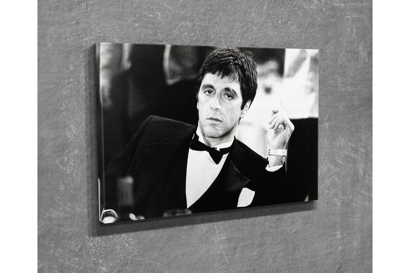 Lite lerretsbilde 40x30 cm - Portrett av en mann i smoking med en sigarett i hånden - Svart / Hvit - Interiør - Maleri & posters - Lerretsbilder