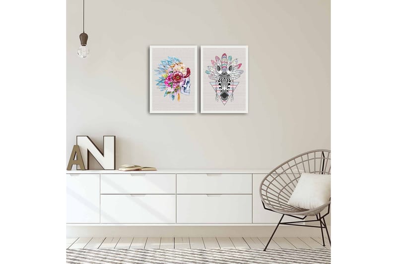 MDF-bilde Dekorativ 2 Deler - Flerfarget - Interiør - Maleri & posters - Lerretsbilder