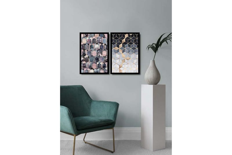 MDF-bilde Dekorativ 2 Deler - Flerfarget - Interiør - Maleri & posters - Lerretsbilder