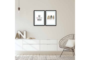 MDF-bilde Dekorativ 2 Deler - Flerfarget - Interiør - Maleri & posters - Lerretsbilder