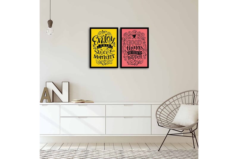 MDF-bilde Dekorativ 2 Deler - Flerfarget - Interiør - Maleri & posters - Lerretsbilder
