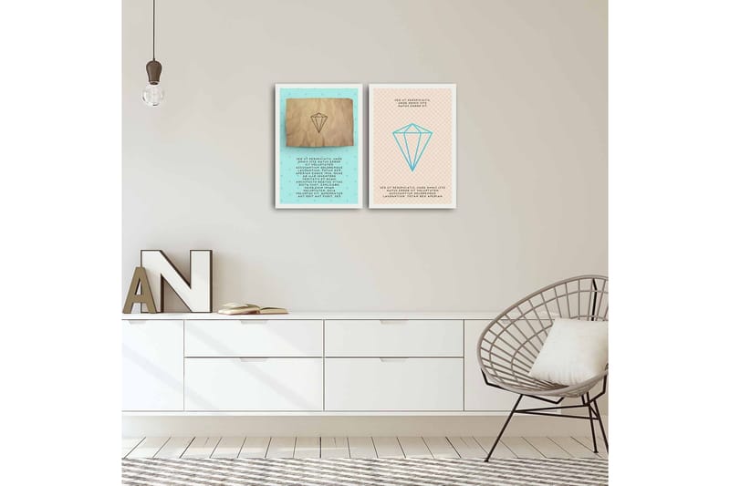 MDF-bilde Dekorativ 2 Deler - Flerfarget - Interiør - Maleri & posters - Lerretsbilder