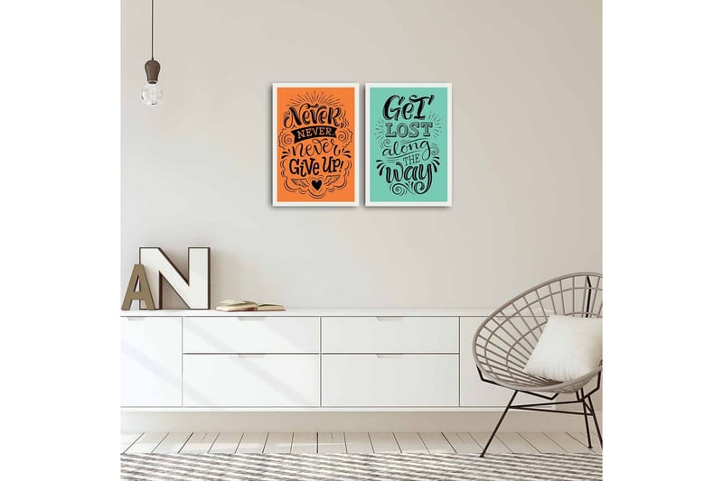 MDF-bilde Dekorativ 2 Deler - Flerfarget - Interiør - Maleri & posters - Lerretsbilder