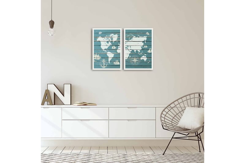 MDF-bilde Dekorativ 2 Deler - Flerfarget - Interiør - Maleri & posters - Lerretsbilder