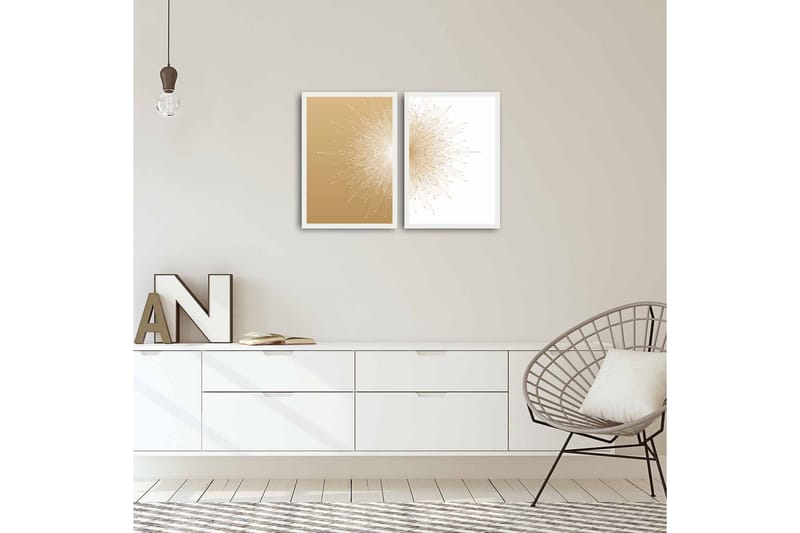 MDF-bilde Dekorativ 2 Deler - Flerfarget - Interiør - Maleri & posters - Lerretsbilder