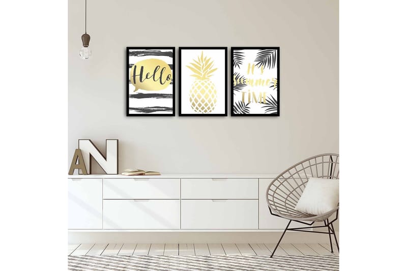 MDF-bilde Dekorativ 3 Deler - Flerfarget - Interiør - Maleri & posters - Lerretsbilder